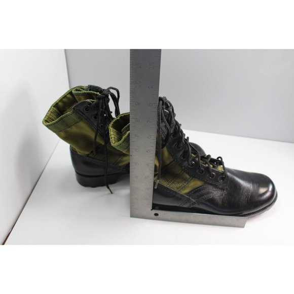 Olive Drab Leather Military Jungle Boots 5R Korea 88400 - Picture 7 of 10